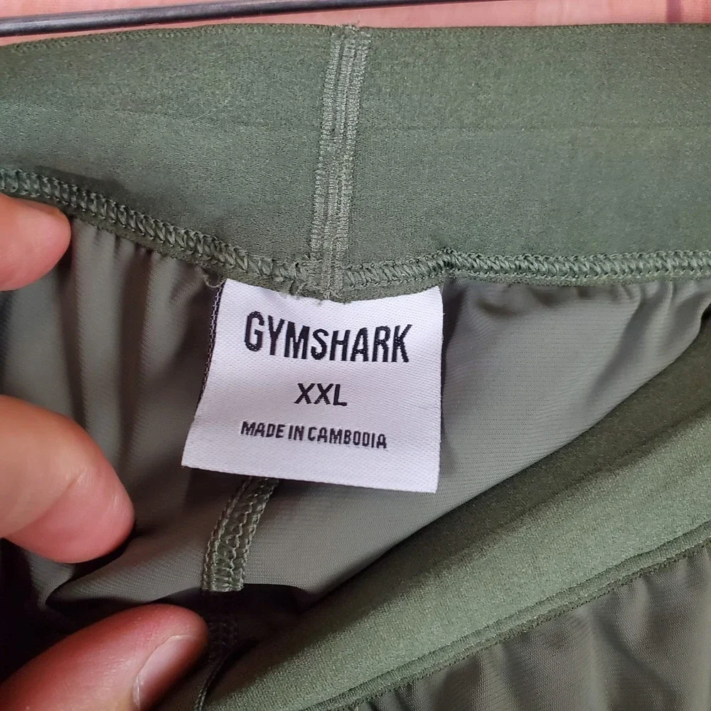 Gymshark Studio Joggers Pants Womens 2XL Olive Green Logo Slim Fit Drawstring